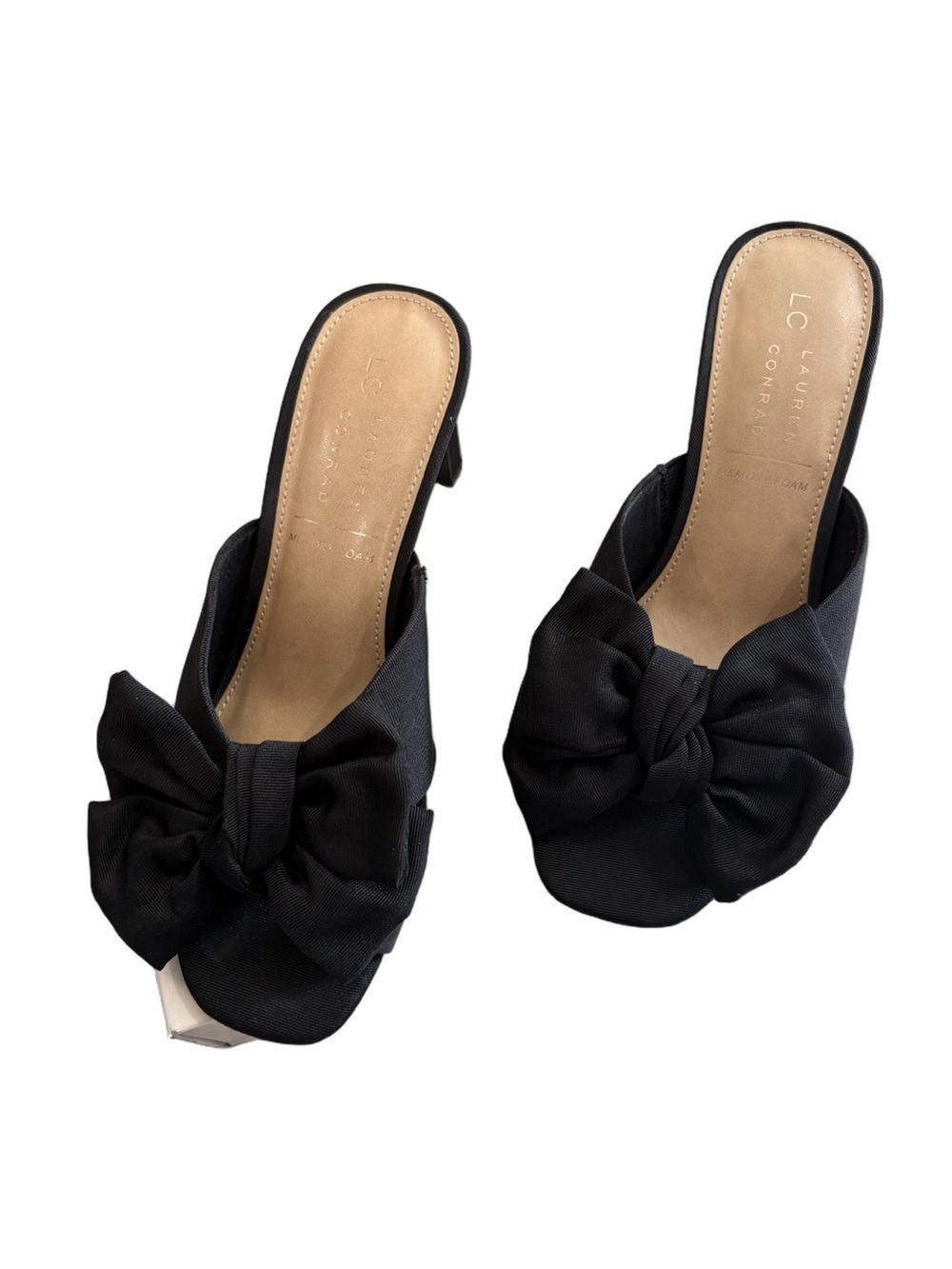 LC Lauren Conrad Jianna Black Bow Slip-On Mules. Size 7 textile chic sexy
